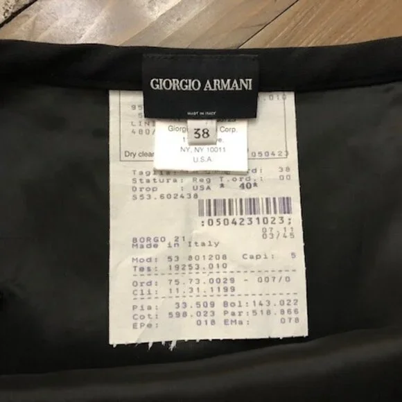 𝅺GIORGIO Armani Black Wool Pencil Skirt - Picture 4 of 5